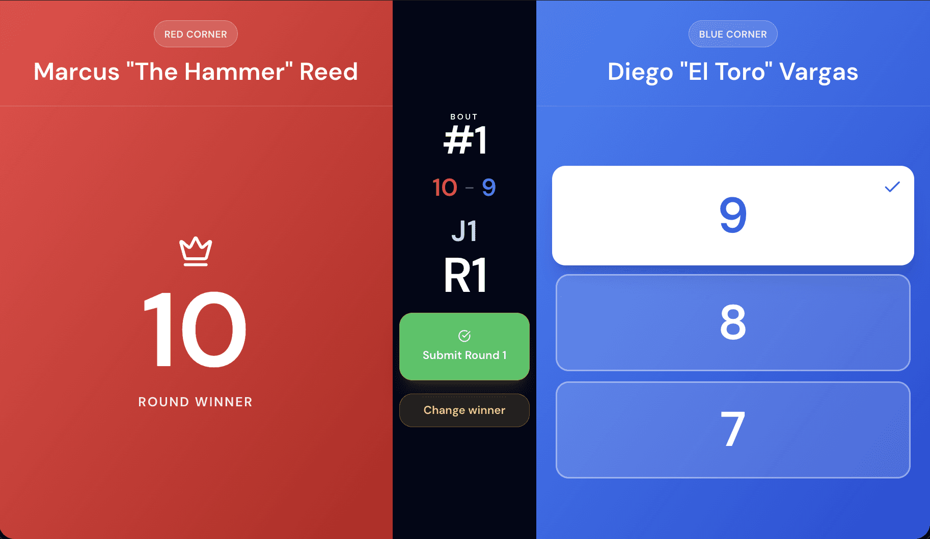 RingScore digital scoring interface